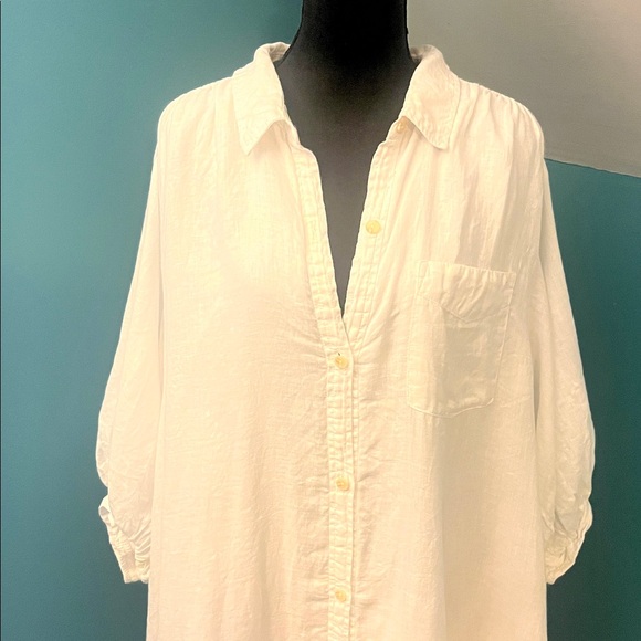 Anthropologie Maeve Mona Linen Maxi Shirtdress Size 2X - Picture 4 of 16